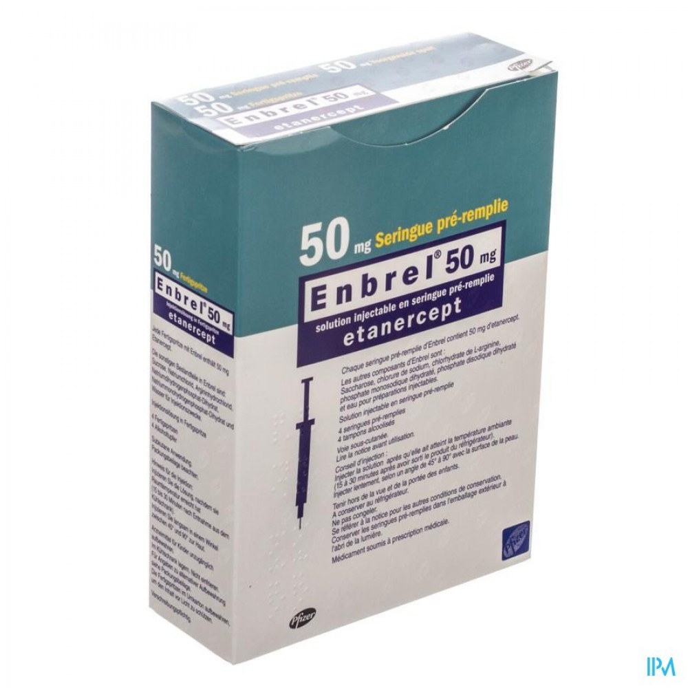Enbrel 50mg Opl Inj Voorgevulde Spuit 4 X 1ml | Apotheek Bouckaert