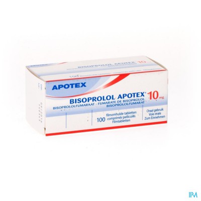 Bisoprolol Apotex 10mg Deelbare Filmomh Tabl 100