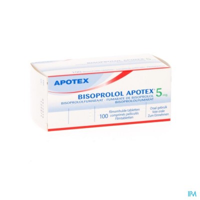 Bisoprolol Apotex 5mg Deelbare Filmomh Tabl 100