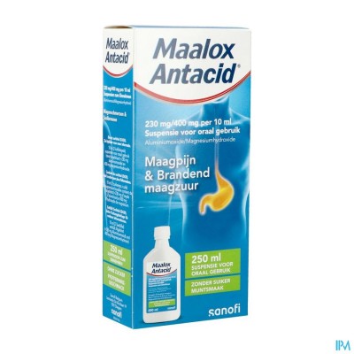 Maalox Antacid 230mg/400mg/10ml Susp Oraal 250ml