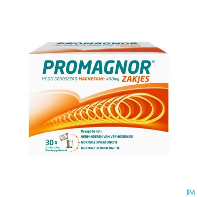 Promagnor: Hoog Gedoseerd Magnesium 450mg (30 zakjes)