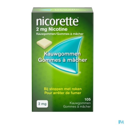 Nicorette Kauwgom Suikervrij 105x2mg