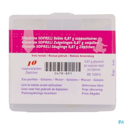 Glycerine suppo Sopreli zuigelingen 10 