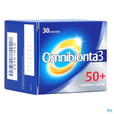 Omnibionta3 50+ Multivitamines Vitaliteit met Ginseng (30 tabletten)
