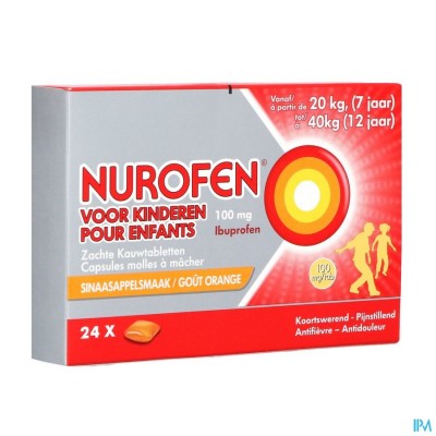 Nurofen Kind 100mg Zachte Kauwcaps 24