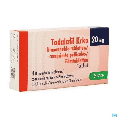 Tadalafil Krka Filmomh Tabl 4 X 20mg