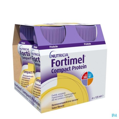 Fortimel Compact Protein Banaan Flesjes 4x125 ml