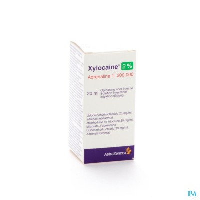 Xylocaine 2% Adrenaline 1:200 000 Sol Inj 20ml